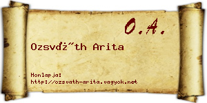 Ozsváth Arita névjegykártya